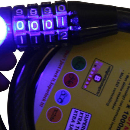 Stahlex Kabel Cijferslot met LED - 12 x 1000 mm - 12mm Staalkabel
