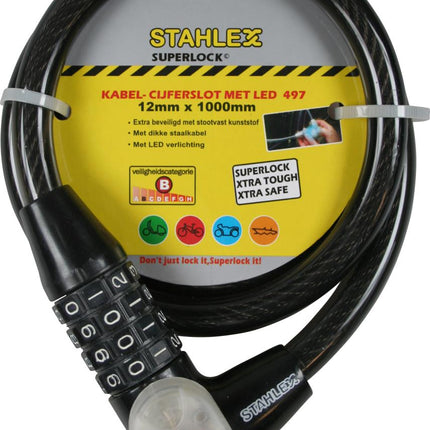 Stahlex Kabel Cijferslot 336 - 12 x 800 mm - Robuust & Betrouwbaar