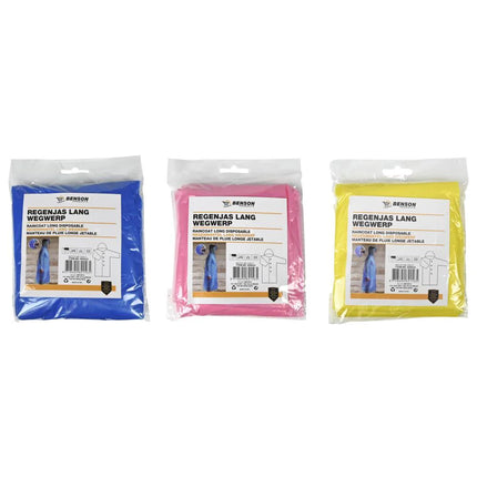 Benson Lange Wegwerp Regenjas - 120 cm - One Size - Diverse Kleuren