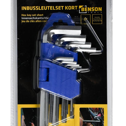 Benson Inbussleutelset Profi - 9-delig - Korte Uitvoering - 1.5 t/m 10 mm