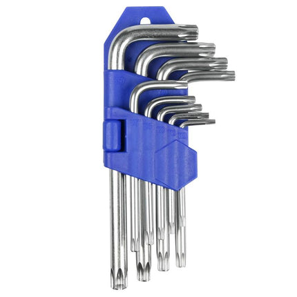 Benson Torx Sleutelset Profi - 9-delig - Kort - Verchroomd - T10 t/m T50