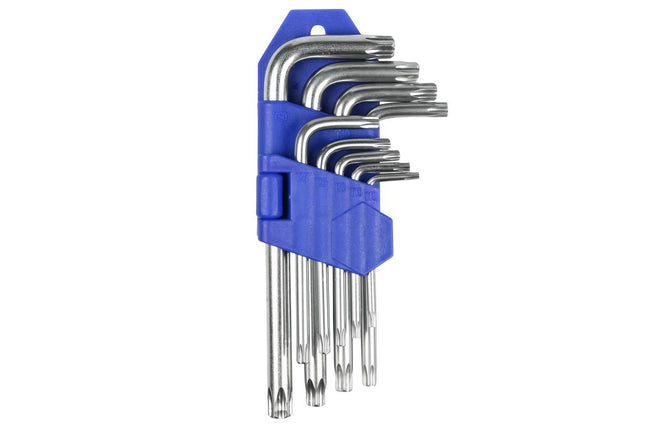 Benson Torx Sleutelset Profi - 9-delig - Kort - Verchroomd - T10 t/m T50