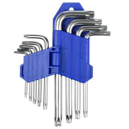 Benson Torx Sleutelset Profi - 9-delig - Kort - Verchroomd - T10 t/m T50
