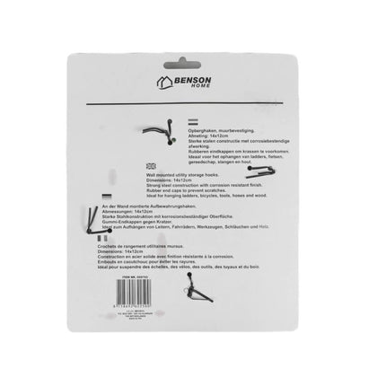 Benson Jumbo Ophanghaken – 2-delig – Robuust Staal – 140 x 130 mm