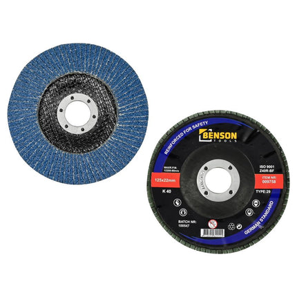 Benson Lamellenschijf Ø 125 mm – Korrel 40 – Grof Slijpwerk