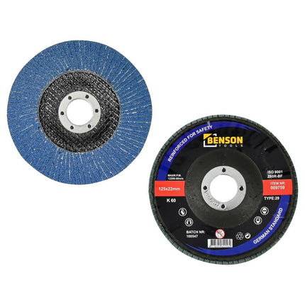 Benson Lamellenschijf Ø 125 mm – Korrel 60 – Set van 5 Stuks