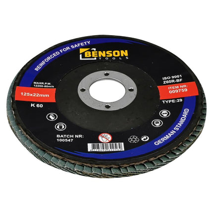 Benson Lamellenschijf Ø 125 mm – Korrel 60 – Set van 5 Stuks