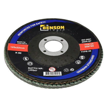 Benson Lamellenschijf Ø 125 mm – Korrel 80 – Set van 5 Stuks