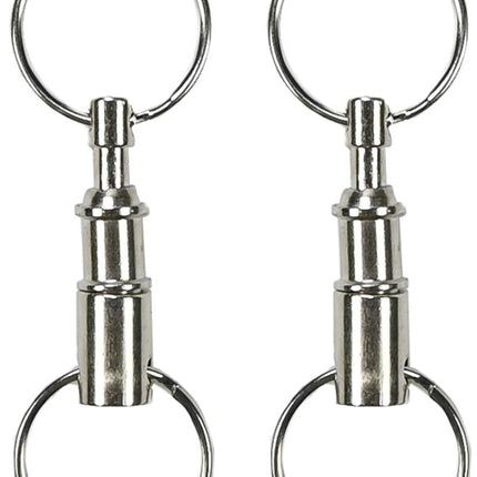 Benson Opsplitsbare Sleutelhangers - 2 Stuks - Metaal met Drukknop