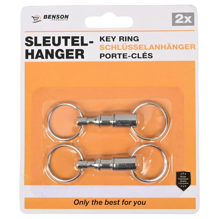 Benson Opsplitsbare Sleutelhangers - 2 Stuks - Metaal met Drukknop