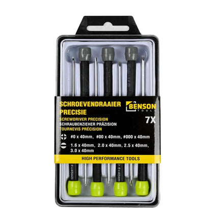 Benson Precisie Schroevendraaierset Deluxe - 7-delig - Kruiskop & Platkop
