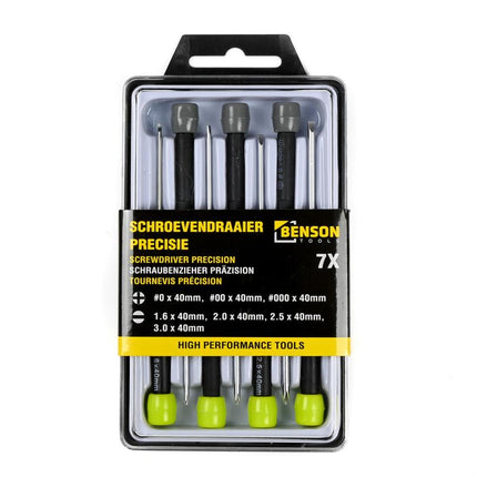 Benson Precisie Schroevendraaierset Deluxe - 7-delig - Kruiskop & Platkop