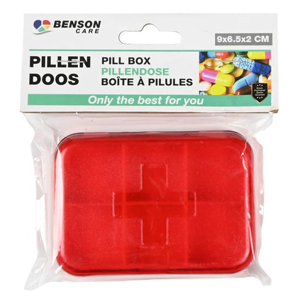 Benson Pillendoos Mini – Compact Zakformaat – 8,8 x 6,5 cm – Transparant