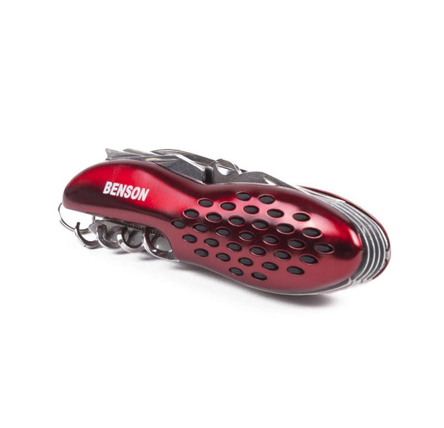 Benson Multifunctioneel Zakmes - 12 Functies - 70 mm - Rood - Swiss Style