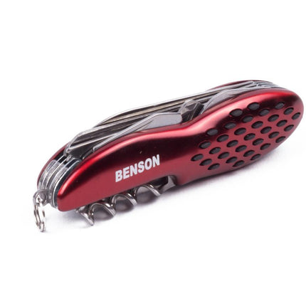 Benson Multifunctioneel Zakmes Swiss - 12 Functies - 70 mm - Rood