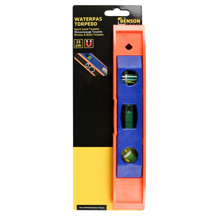 Benson Torpedo Waterpas 23 cm - Magnetisch - Met 3 Libellen