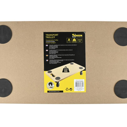 Benson Transport Trolley 58x30 cm - 200 kg Draagvermogen - MDF Plateauwagen