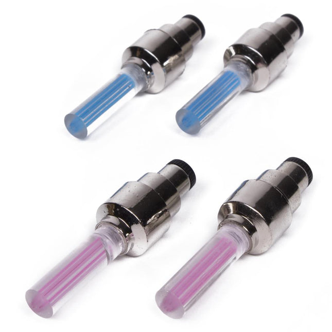 Benson Fietslicht Set voor Ventiel - 2-delig - Blauw & Roze - Automatisch - Incl. Batterijen
