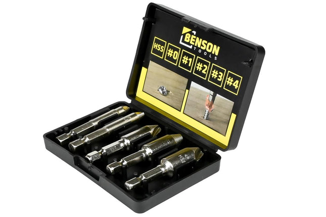 Benson Schroefverwijderaar Set - 5-delig - HSS 4241 - Voor Dolgedraaide Schroeven