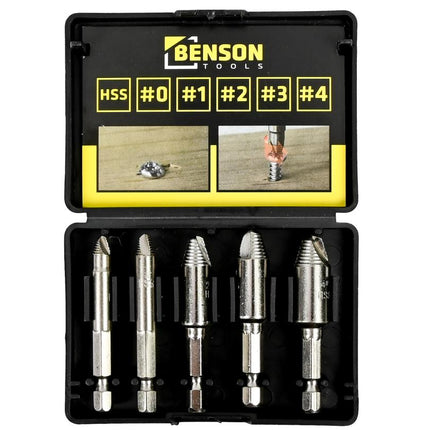 Benson Schroefverwijderaar Set - 5-delig - HSS 4241 - Voor Dolgedraaide Schroeven
