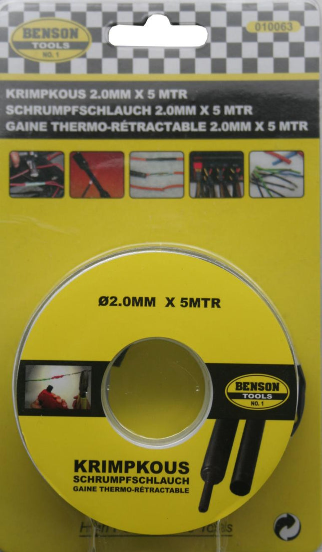 Benson Krimpkous Zwart 2 mm - 5 Meter - Krimpverhouding 3:1