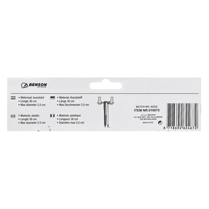 Benson Parasol Grondboor - 30 cm - Kunststof - Voor Ø 25-36 mm - Assorti Kleuren