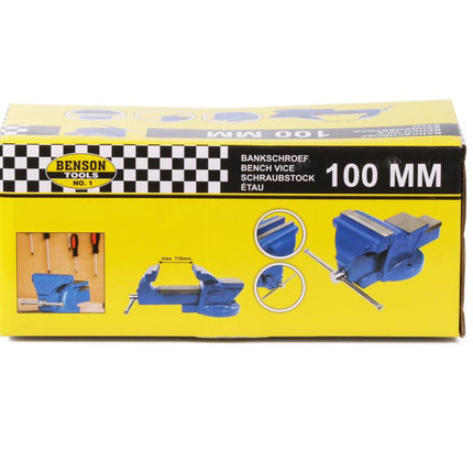 Benson Vaste Bankschroef - 100 mm - Blauwe Hamerslaglak