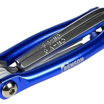 Benson Vouwbare Inbusset - 6-delig - Blauw Aluminium
