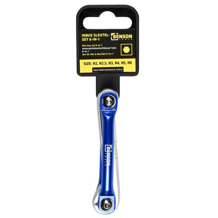 Benson Vouwbare Inbusset - 6-delig - Blauw Aluminium