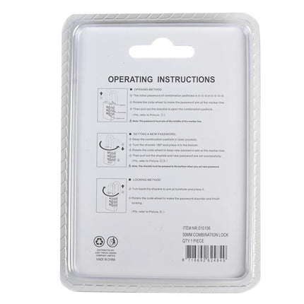 Tri-Circle Cijferhangslot – 30 mm – Messing – 3-Cijferige Combinatie