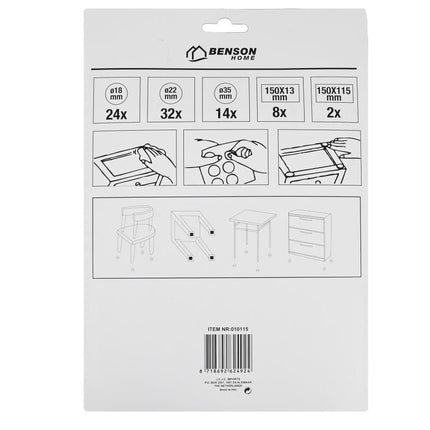 Benson Antikrasvilt Set - 80-delig - Wit - Diverse Maten - Sterk Klevend