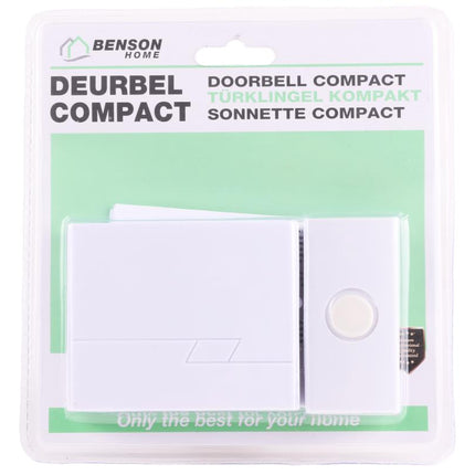 Benson Draadloze Deurbel - 38 Melodieën - 150 Meter Bereik - Wit