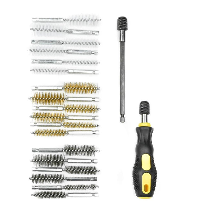 Benson Borstelset 20-delig – Nylon, Messing & RVS – Inclusief Verlengstuk