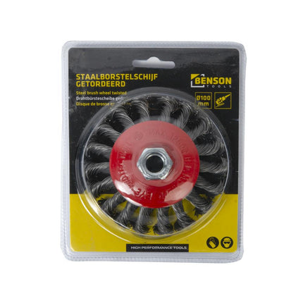 Benson Kegelborstel – Ø 125 mm – Getordeerd Staal – M14