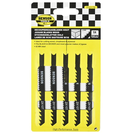 Benson Decoupeerzaagbladen Hout - 5-delig - Universele U-schacht