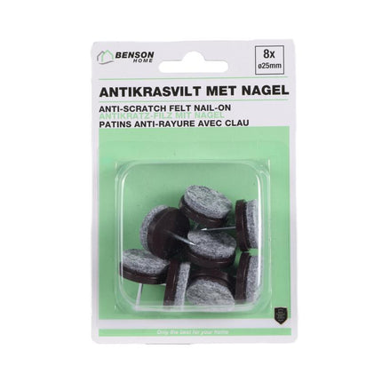 Benson Antikrasvilt met Nagel - Ø 24 mm - 8 stuks - Voor houten meubels