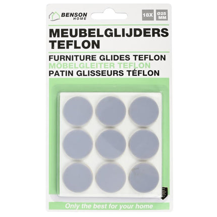 Benson Antikrasvilt PE / Rubber Set - Ø 25 mm - Zwart - 18 stuks