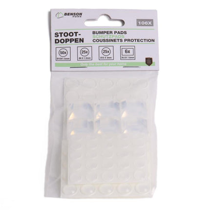 Benson Siliconendruppels Set – 106-delig – Transparant – Diverse Maten – Zelfklevend
