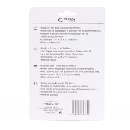 Benson Flexibele Deurwig – Transparant PVC – 21 mm – Tot 100 kg