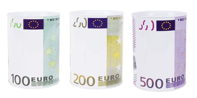 Benson Spaarpot Euro L - Metaal - Ø 14,5 x 20 cm - Verrassingsdesign