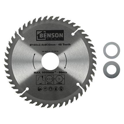 Benson Cirkelzaagblad - Ø 160 mm - 48 Tanden - Splintervrij