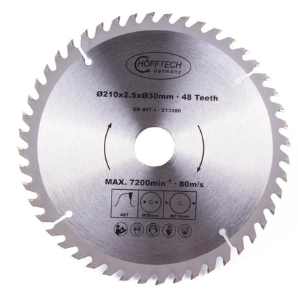 Hofftech Cirkelzaagblad - Ø 210 mm - 48 Tanden - Hardmetaal (HM)