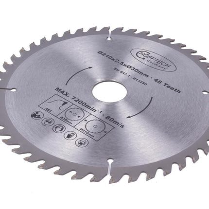 Hofftech Cirkelzaagblad - Ø 210 mm - 48 Tanden - Hardmetaal (HM)