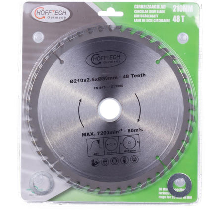 Hofftech Cirkelzaagblad - Ø 210 mm - 48 Tanden - Hardmetaal (HM)
