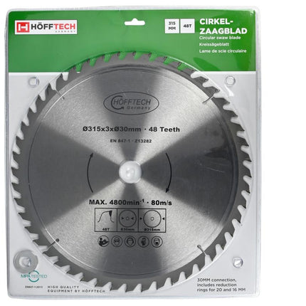 Hofftech Cirkelzaagblad - Ø 315 mm - 48 Tanden - Hardmetaal (HM)