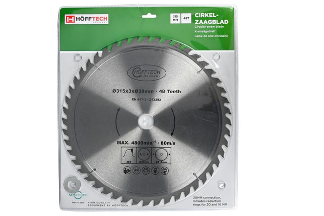Hofftech Cirkelzaagblad - Ø 315 mm - 48 Tanden - Hardmetaal (HM)