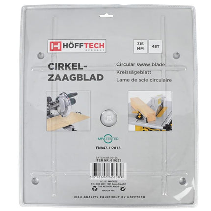 Hofftech Cirkelzaagblad - Ø 315 mm - 48 Tanden - Hardmetaal (HM)