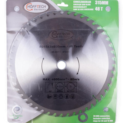 Hofftech Cirkelzaagblad - Ø 315 mm - 48 Tanden - Hardmetaal (HM)