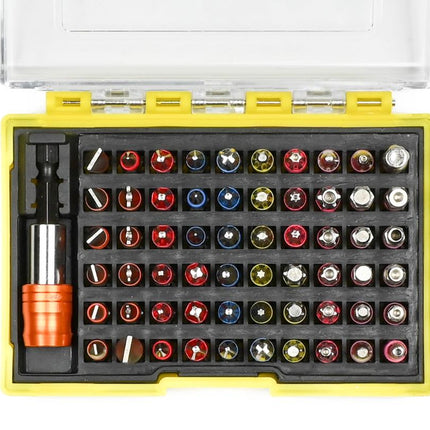 Hofftech Professionele Bitset - 61-delig - Quick-Release Houder - S2 Staal Kwaliteit