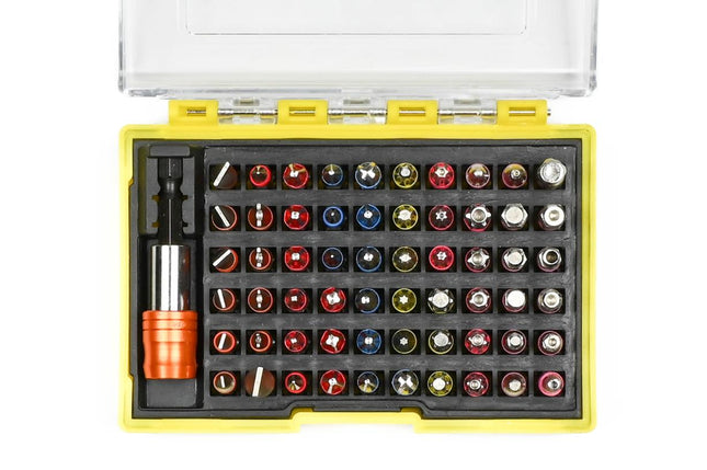 Hofftech Professionele Bitset - 61-delig - Quick-Release Houder - S2 Staal Kwaliteit